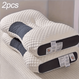 YBZ 3D Knitted Cotton Massage Pillow -white  2pack