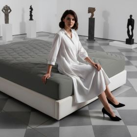 Premium Fitted Mattress Cover, Breathable Fitted Sheet, All Around Elastic Bed Protector For Home Use (Option: 72x84 inch-Dark Grey)