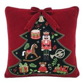 Holiday Indoor Accent Pillow, Festive Decorative Throw Cushion For Home (Option: Red)
