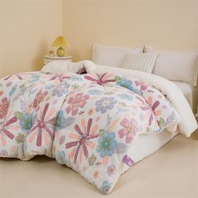 1PC Sherpa Comforter, Double Sided Warm Fluffy Bedding Comforter, Thick Soft Comforter For Bedroom All Season (Option: 53x79 inch)