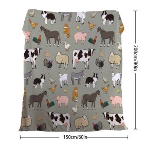 Various Animals Blanket Soft Pig Horse Durable Comfortable Blanket Women Birthday Gift Home Decoration Sofa Couch Office Bed Camping Travel  75x1 (Option: 150cmx200cm-Celadon)