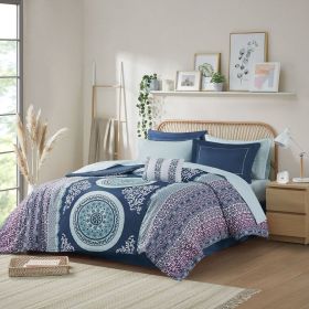 Boho Comforter Set with Bed Sheets (Color: as Pic)