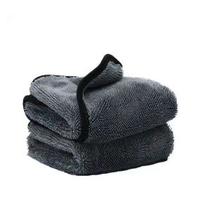 Towel Microfiber Car Beauty Car Towel Not Easy To Shed Hair Thickened Absorbent Seamless Car Cleaning Cloth (Option: Gray 600g ㎡-60X90CM)
